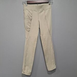 Dover Saddlery Tan Equestrian Riding Tights Silicone Knee‎ Patch Breeches Small